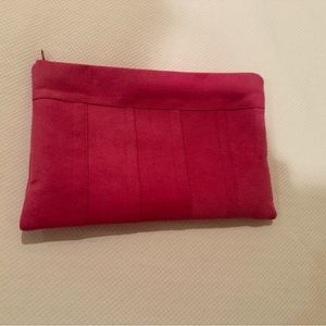 Vintage, hot pink, ultra suede clutch